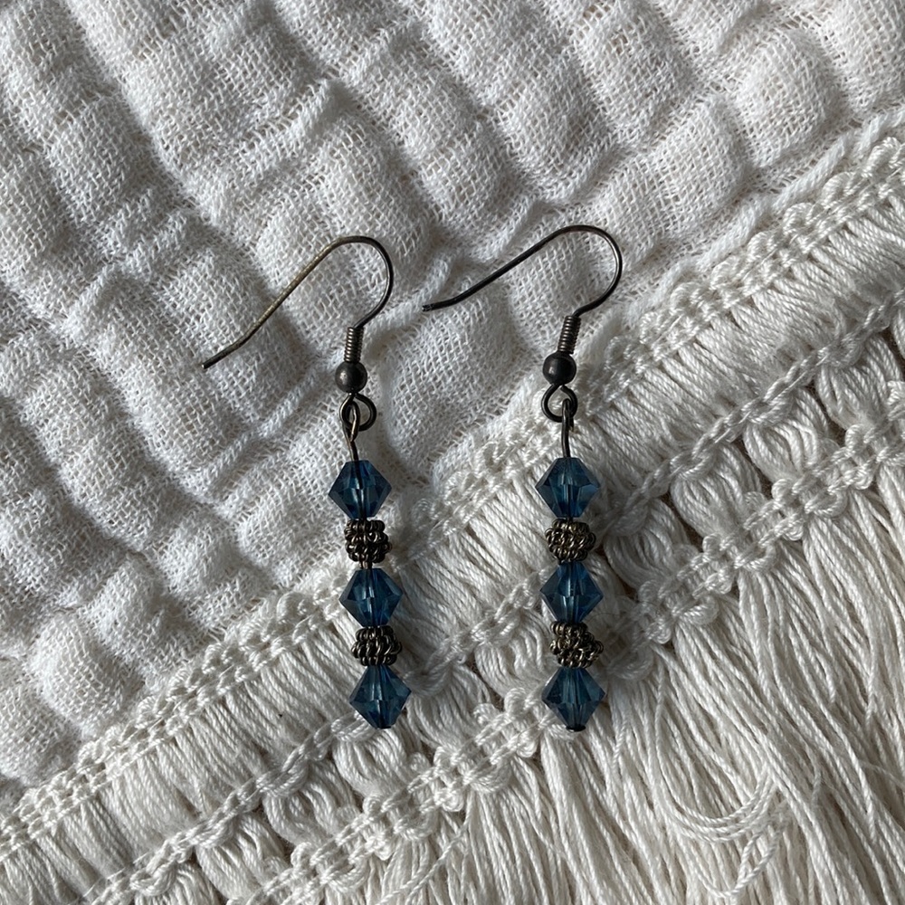 Blue bead earrings